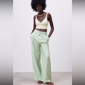 Zara Full Length Pants NWT Medium Mint Green